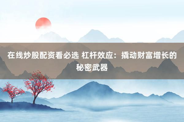 在线炒股配资看必选 杠杆效应：撬动财富增长的秘密武器