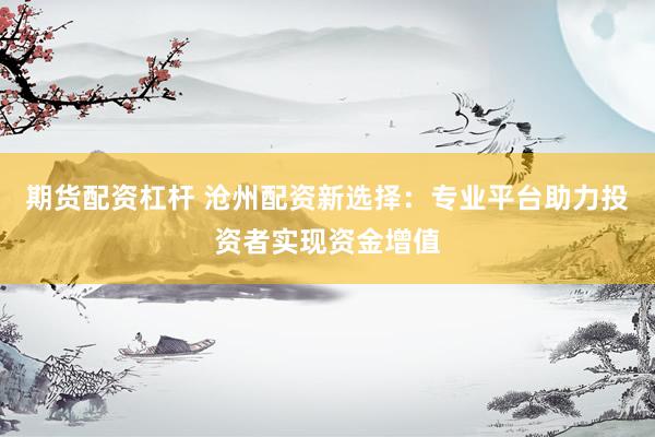 期货配资杠杆 沧州配资新选择：专业平台助力投资者实现资金增值