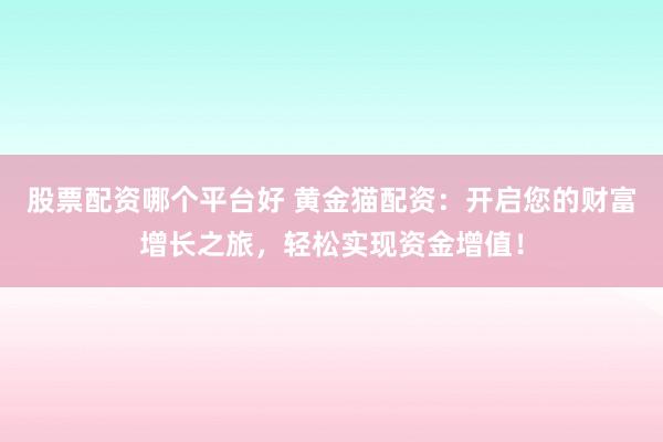 股票配资哪个平台好 黄金猫配资：开启您的财富增长之旅，轻松实现资金增值！