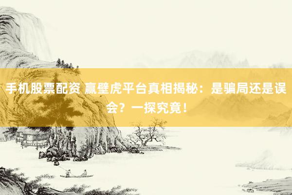 手机股票配资 赢壁虎平台真相揭秘：是骗局还是误会？一探究竟！