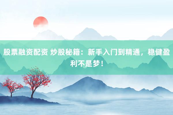 股票融资配资 炒股秘籍:新手入门到精通,稳健盈利不是梦!