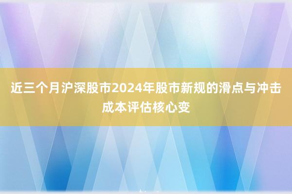 近三个月沪深股市2024年股市新规的滑点与冲击成本评估核心变