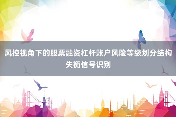 风控视角下的股票融资杠杆账户风险等级划分结构失衡信号识别